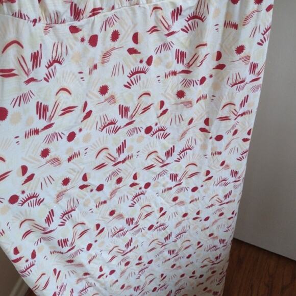 NWT Free People Daria Graphic Maxi Dress Ivory Red Combo Front Slit Size L - Picture 15 of 15